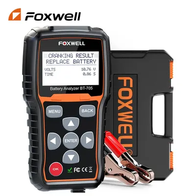 FOXWELL-Testeur de batterie de voiture BT705 outil d'analyse de test de charge maximale démarrage