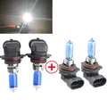 1 Pair 9005 HB3 + 1Pair 9006 HB4 6500K White 55W 12V Halogen Headlight Lamps High Low Beam Head Lamp