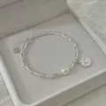 Bracelet en argent regardé 925 pour femme perles partielles nœuds mode design de luxe bijoux à