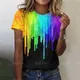 T-shirt imprimé arc-en-ciel Pride Moon pour femme pull à col rond pour femme t-shirts décontractés
