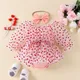 0-18M Infant Baby Girls Valentine's Day Romper Tutu Dress Heart Print Long Puff Sleeve Mesh Tulle