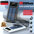 Banque d'alimentation solaire avec lumière LED pour iPhone chargeur solaire batterie externe