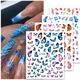 Butterfly Nail Art Stickers Ins Style Classic Watercolor Large Butterfly Design Nail Decoration