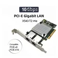 X540-T2 10G Chipset PCIe x8 Dual Copper RJ45 10Gbps Port Ethernet Network Card Compatible PCIE-x8