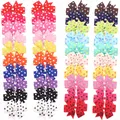 40 Pcs (20 Pairs) Toddlers Baby Girls Clips Polka Dot Grosgrain Ribbon Hair Bows Alligator Hair