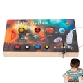 Jouets du système solaire Montessori pour enfants planches occupées en bois espace