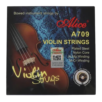 Alice – jeu de cordes pour violon A709 cordes en acier plaqué noyau en Nylon enroulement ni-cr
