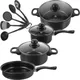 7 Pcs Cast Iron Pots And Pans Set Skillet Fry Pans Cooking Pots Nonstick Cookware Utensils For