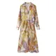 2024 Women's Fashion New Layered Tone Printed Silk Texture Dress
