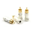 4pcs DIY Gold Snake RCA Plug HIFI Goldplated Audio Cable RCA Male Audio Video Connector Gold Adapter