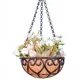 Coconut Brown Round Iron Chain Hanging Basket Flowerpot European Creative Fleshy Green Plant