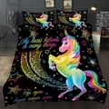 Children Bedding Set Single Bedding and Bed Sets Home Textile Unicorn Cartoon Lovely Kids Duvet