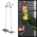 Pet Parrots Birds Food Holder Stainless Steel Fruit Spear Stick Fruit Vegetable Skewer Feeder
