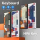 Bluetooth Wireless Keyboard For Apple Android Computer PC Laptop 96 Keys TB 2.4G Gaming Work Design