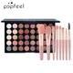 Popfeel 40 Farben Lidschatten-Palette 5 Stück Make-up Pinsel Set