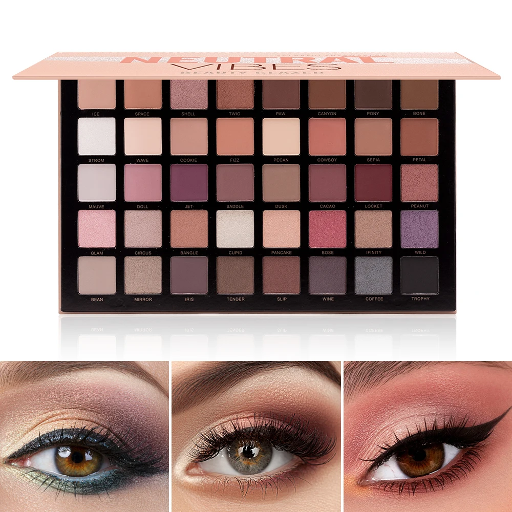40-Farben-Lidschattenpalette, erdfarbenes Smokey Punk-Lidschattenpulver, matt, schimmernd und perlmuttfarbene, hochpigmentierte Augenkosmetik Image