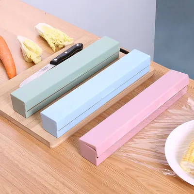 Plastic Wrap Dispenser Kitchen Tools Cling Food Wrap Cutter Dispenser Storage Holder Film Cutter Cling Wrap Kitchen Accessories