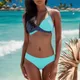 Push Up Women's Bikini Set Swimwear Padded Bra Bathing Suit Swimsuit Color Block Sporty Beachwear