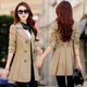 Trench Coat Women Double-Breasted Trenchcoat Lace Female Autumn Casual Coats Windbreaker Outwear