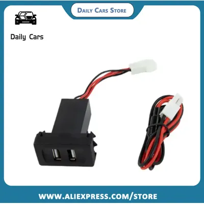Dual USB Port Auto Ladegerät 2,1 EINE Rocker Adapter Buchse Für VW Transport T4 Licht Gebaut In Image