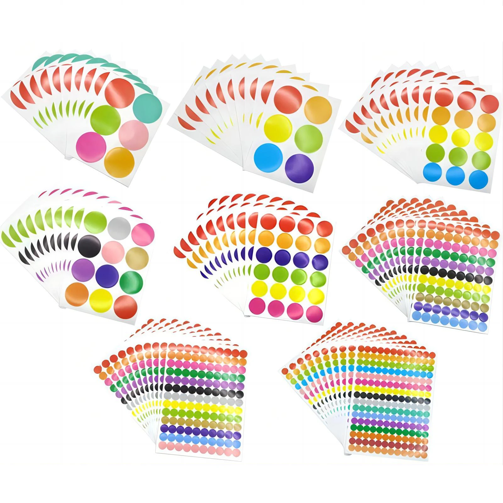 10 Blatt kleine runde Aufkleber Etikett Kreis Versiegelung etikett DIY Kreis Aufkleber 6mm/8mm/10mm/20mm/25mm/30mm bunte runde Aufkleber Image