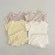 2024 Summer New Baby Short Sleeve Clothes Set Infant Boy Girl Solid T Shirts + Shorts 2pcs Suit Kids