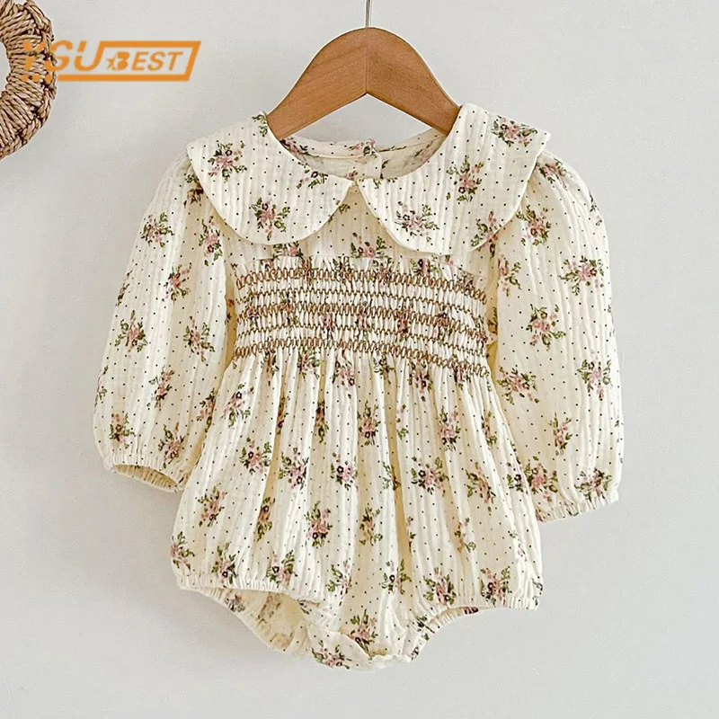 Herbst Neugeborene Kinder Baby Mädchen Langarm süße Druck Prinzessin Stram pler neue Kleinkinder Baby Mädchen Stram pler Kleidung Image