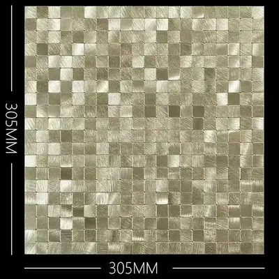 Mosaik Metall Aluminium Kunststoff platte Wanda uf kleber selbst klebende Gold abstrakte wasserdichte Küche Bad fliesen Wand dekore Image