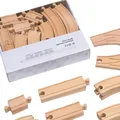 Neue Holz Track Set Buche Holz Eisenbahn Spielzeug DIY Montage Zug Tracks Fit für Biro Alle Marken