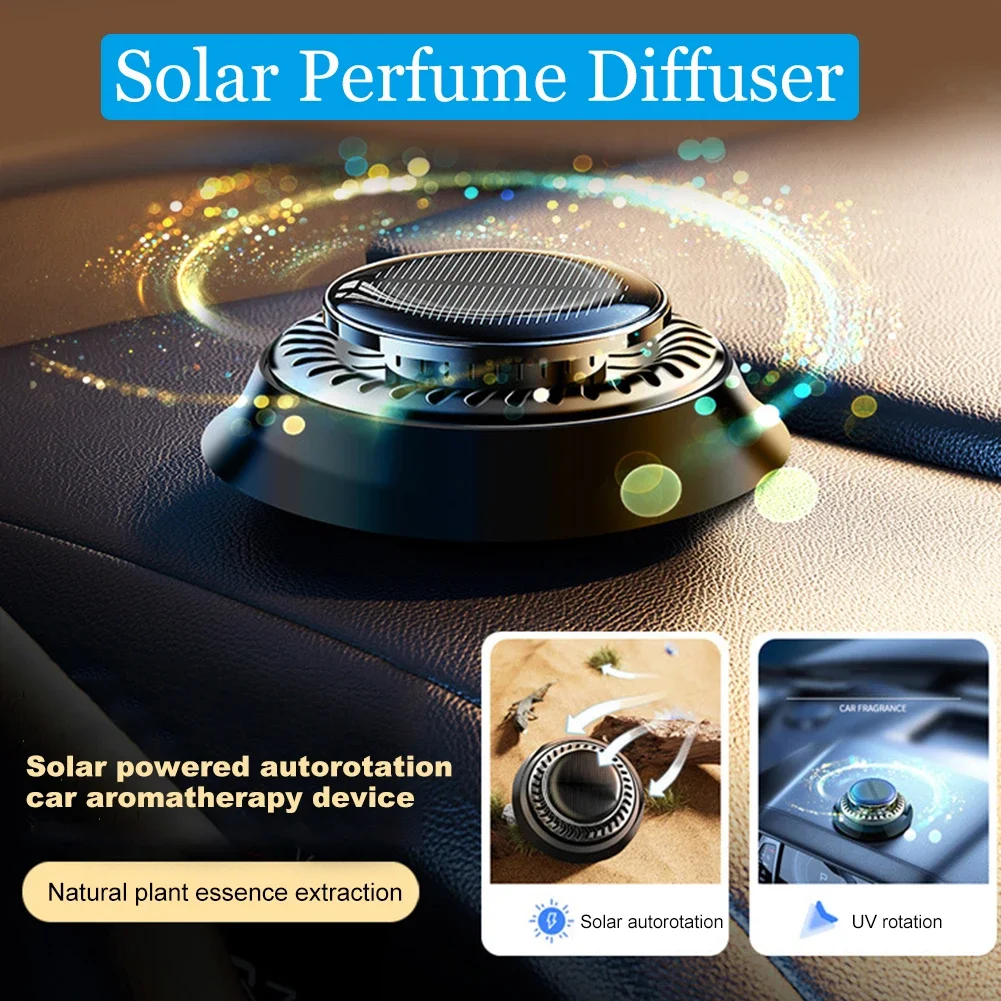 Solar Rotation Auto Lufter frischer ätherisches Öl Diffusor Auto Duft entfernen Geruch Auto Parfüm Armaturen brett Aroma therapie Diffusor Image