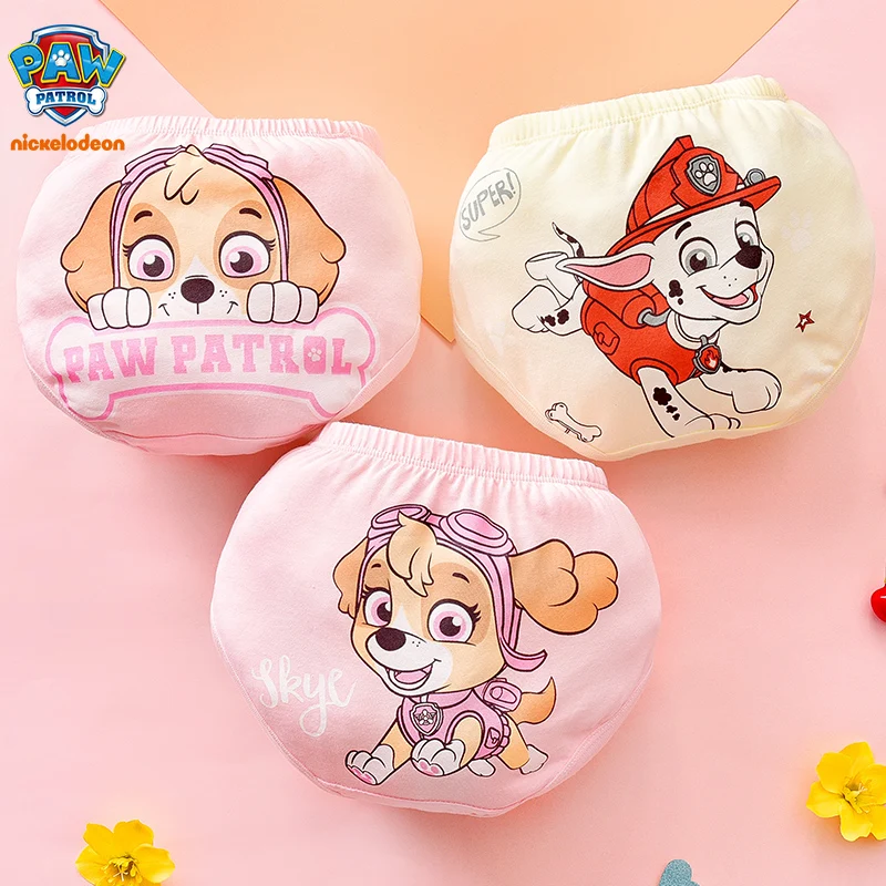 3PCS Echte Paw Patrol Skye Everest Mädchen Baumwolle Unterwäsche Kinder dreieck Höschen Baby Kurze Höschen Unterhose Slip