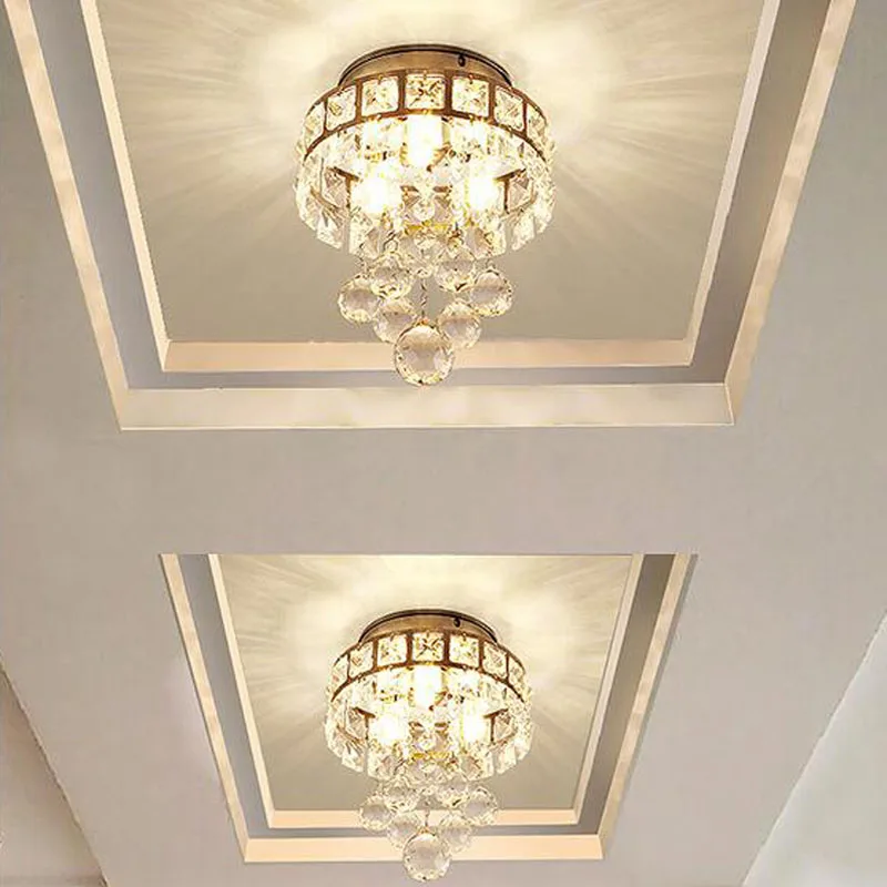 Moderne Kristall Deckenleuchte Schlafzimmer Flur Pendelleuchte Innenbeleuchtung Hängende Led Kronleuchter Leuchten Chrom Plafon Glanz