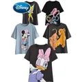 Disney T-Shirt Mickey Maus Daisy Ente Cartoon Druck Frauen Baumwolle T-Shirt Kurzarm Streetwear