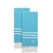 Highland Dunes Polizzi 2 Piece Turkish Cotton Hand Towel Set Turkish Cotton in White/Blue | Wayfair 037628FC7D6A4F6196B1E608B0AC8152