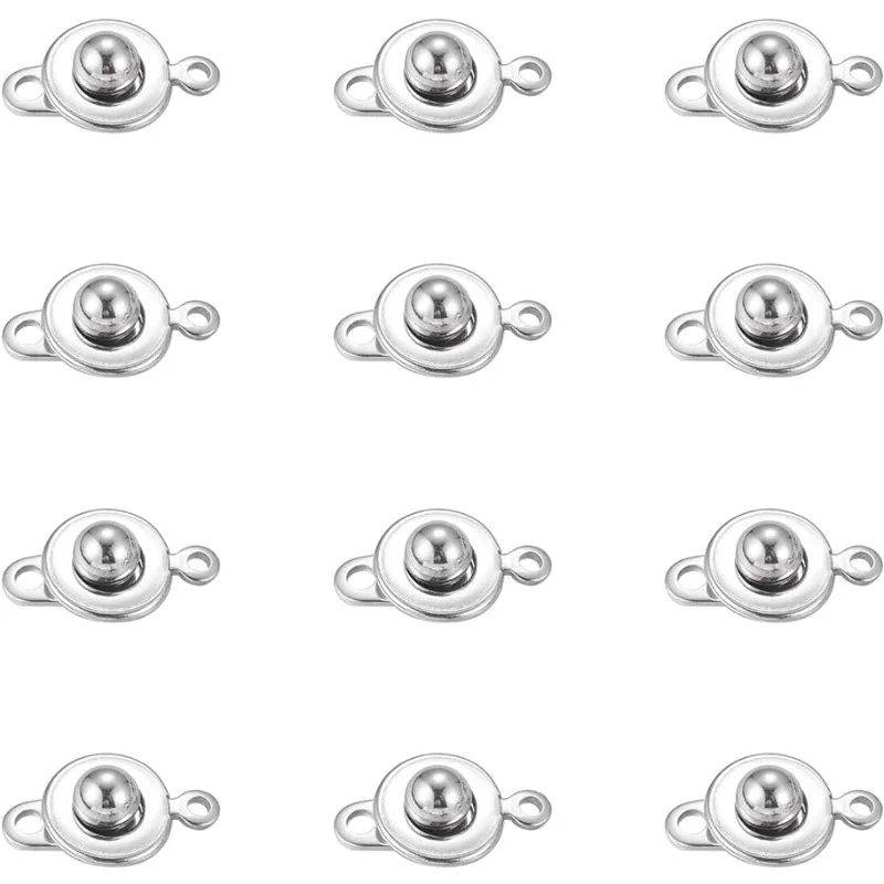 20 Stück Druckknopfverschlüsse aus Edelstahl 304, Kugel- und Sockel-Druckknopfverschlüsse, Befestigungsverschluss für Halskette, Armband Image