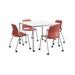 KFI Studios Dailey-" Lola Set 42" L Square Manufactured Wood Breakroom Table & Chair Set Metal in Gray/White | 31.7 H in | Wayfair