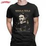 Maglietta da uomo Nikola Tesla scienza scienziati soggetto inventore fisica 100% cotone