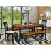 August Grove® Cleobury 5 - Piece Butterfly Leaf Rubberwood Solid Wood Dining Set Wood/Upholstered in Brown | 30 H in | Wayfair