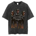 Rottweiler Doberman Vintage Washed T Shirt uomo Hip Hop Trend manica corta T-Shirt uomo moda T-Shirt