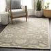 Brown/White 0.393 in Area Rug - Charlton Home® Sneyd Park Floral Handmade Tufted Wool Charcoal/Taupe/Beige Area Rug Wool | 0.393 D in | Wayfair