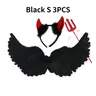 3pcs Anime Cosplay Black Feather Devil Wings a forma di rondine Kids Adult Performance Feather Wings