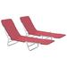 Ebern Designs Tournelle 71.7" Long Reclining Chaise Lounge Set Metal in Red | 9.6 H x 22 W x 71.7 D in | Outdoor Furniture | Wayfair