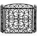 Fleur De Lis Living Amher 3 Panel Iron Fireplace Screen Iron in Black/Gray | 22 H x 8.1 D in | Wayfair 97292FEFE5EE452B882CE30A05D698C3
