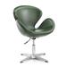 Barrel Chair - Orren Ellis Estus 28.7" Wide Swivel Barrel Chair Faux Leather/Fabric in Gray/Green | 39.4 H x 28.7 W x 24.8 D in | Wayfair