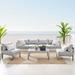 Ivy Bronx Shore Sunbrella Outdoor Patio Aluminum 5 Piece Sectional Sofa Set Metal in Gray | Wayfair ECD5E207272F4F848CFEFE16583DEA8D