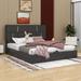 Latitude Run® Queen Size Platform Bed w/ Hydraulic Storage System Upholstered/Velvet, in Black | 40.7 H x 64.6 W x 85.2 D in | Wayfair