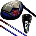 Japan WaZaki Single Hybrid Iron USGA R A Rules Golf Club with Cover,WLIIs Model,Black Blue Finish,Pitch Wedge, 42 Degree,Mens Regular Flex,65g Graphite Shaft,Plus Half Inch Length