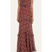 Saloni Women Silk Gerorgette Tiered Ruffled Maxi Dress 2020-Topaz - Brown