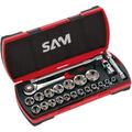 Coffret douilles et accessoires 1/2'' 23 outils SAM OUTILLAGE 75-SH23