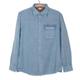 Herren Hemd Jeanshemd Knopfhemd Lässiges Hemd Blau Langarm Glatt Kargen Strasse Urlaub Tasche Bekleidung Denim Modisch Freizeit Hawaiihemd